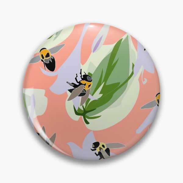 Artikelvorschau, Bees and Hostas Tossed on Soft Salmon Pink 5748 entworfen und verkauft von Art in My Loft.