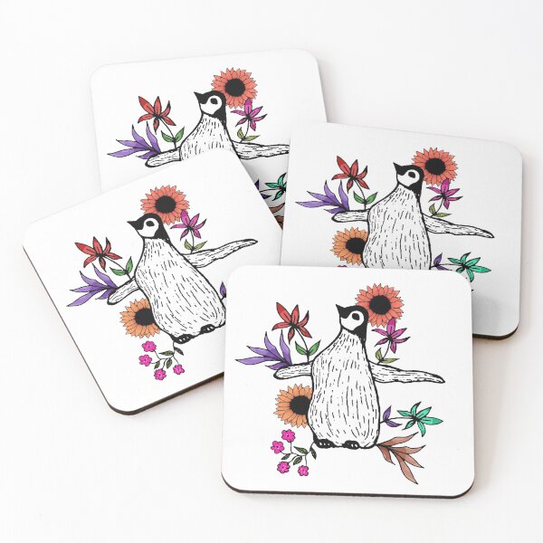 Item preview, Penguin with flowers designed and sold by hvasilevshop.