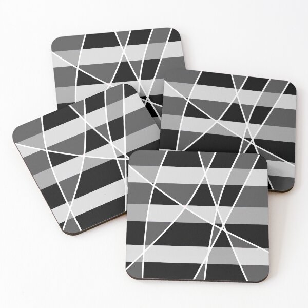 Item preview, Geometric lines, grey and black, with white lines designed and sold by tropicalhen133.