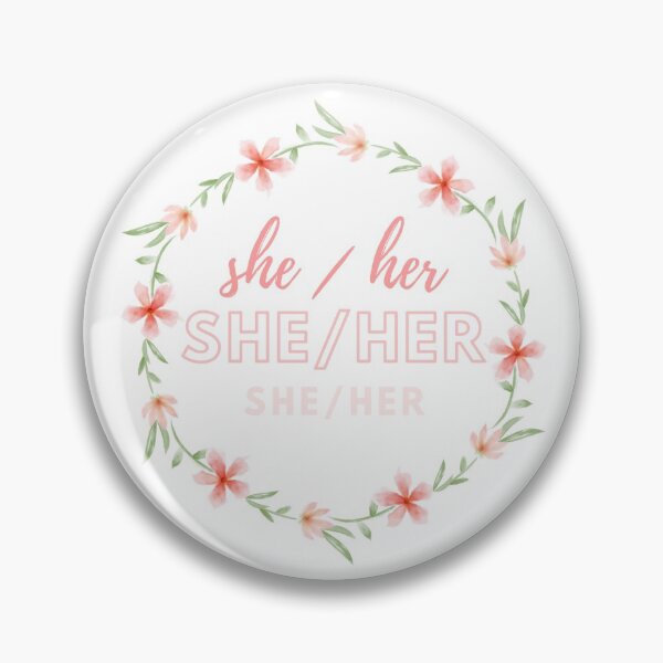 Item preview, LGBTQ Pronoun She/Her Flower Wreath designed and sold by doeblush.