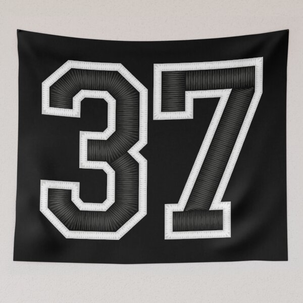 Item preview, 37 Black Jersey Sports Number thirty-seven Football 37 designed and sold by elhefe.