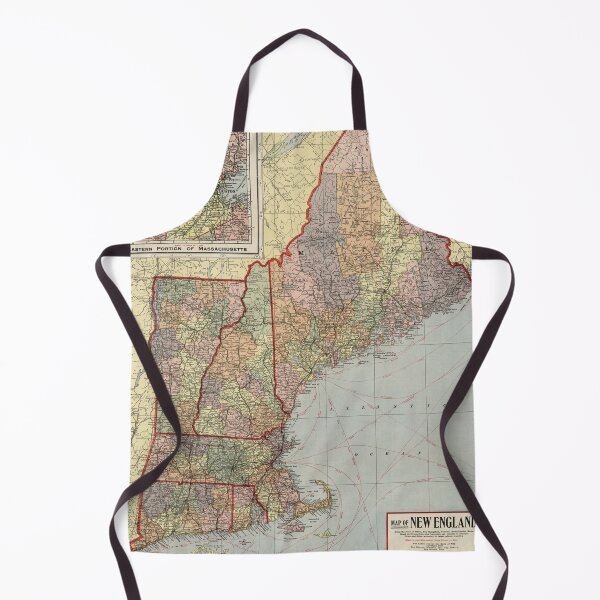 Item preview, Old New England States Map (1920) Vintage Northeastern US Atlas Poster designed and sold by BravuraMedia.