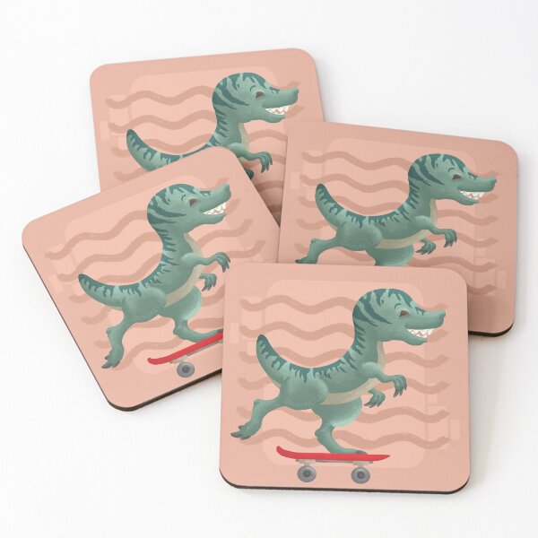 Item preview, Velociraptor Riding on Skateboard designed and sold by Khotekmei.