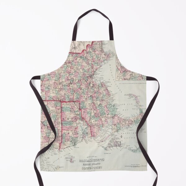 Item preview, Old New England States Map (1878) Vintage Northeastern US Atlas designed and sold by BravuraMedia.