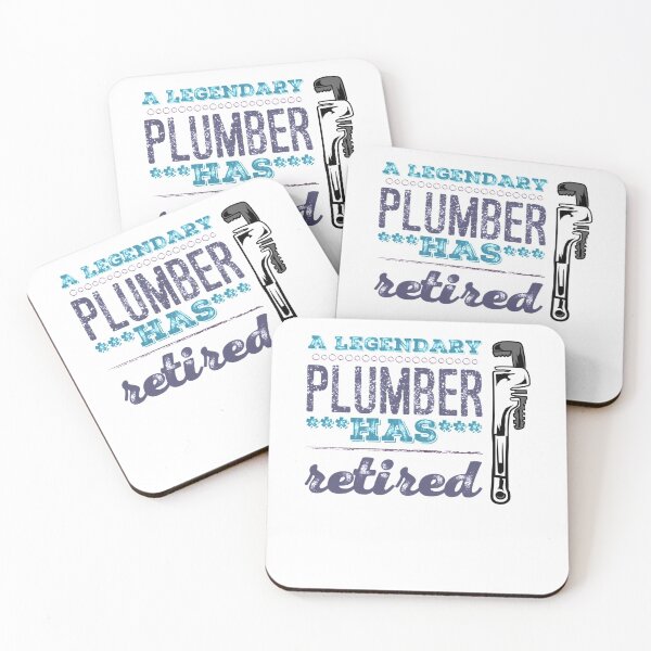 Item preview, A Legendary Plumber Has Retired with Plumbing Wrench Blue Violet Grey Font designed and sold by HppyStrngHelthy.