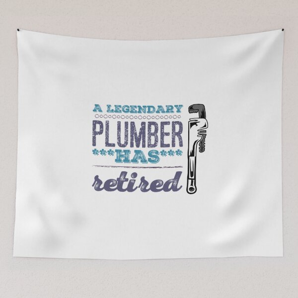 Item preview, A Legendary Plumber Has Retired with Plumbing Wrench Blue Violet Grey Font designed and sold by HppyStrngHelthy.
