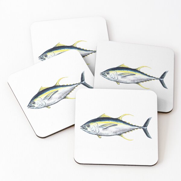 Artikelvorschau, Gelbflossen-Thunfisch - Detaillierte Aquarell-Fisch-Illustration + Wiederholungsmuster entworfen und verkauft von Melissa MacMichael Art + Design.