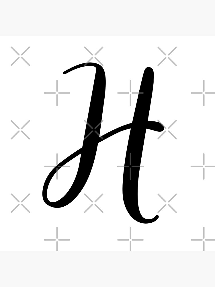 Italic Monogram Letter H Art Print by JustSeasons