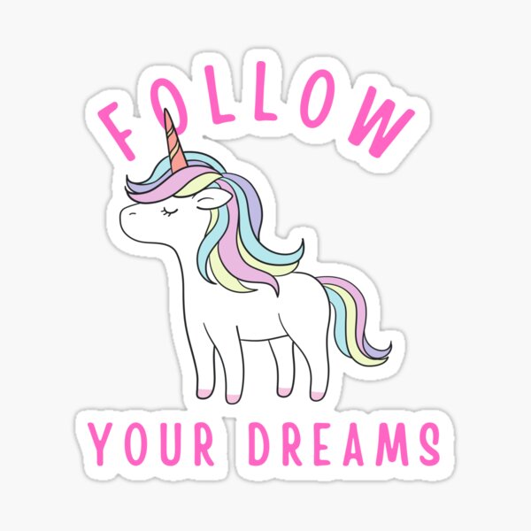 Item preview, Follow your dreams unicorn designed and sold by Sebastian Crafts.