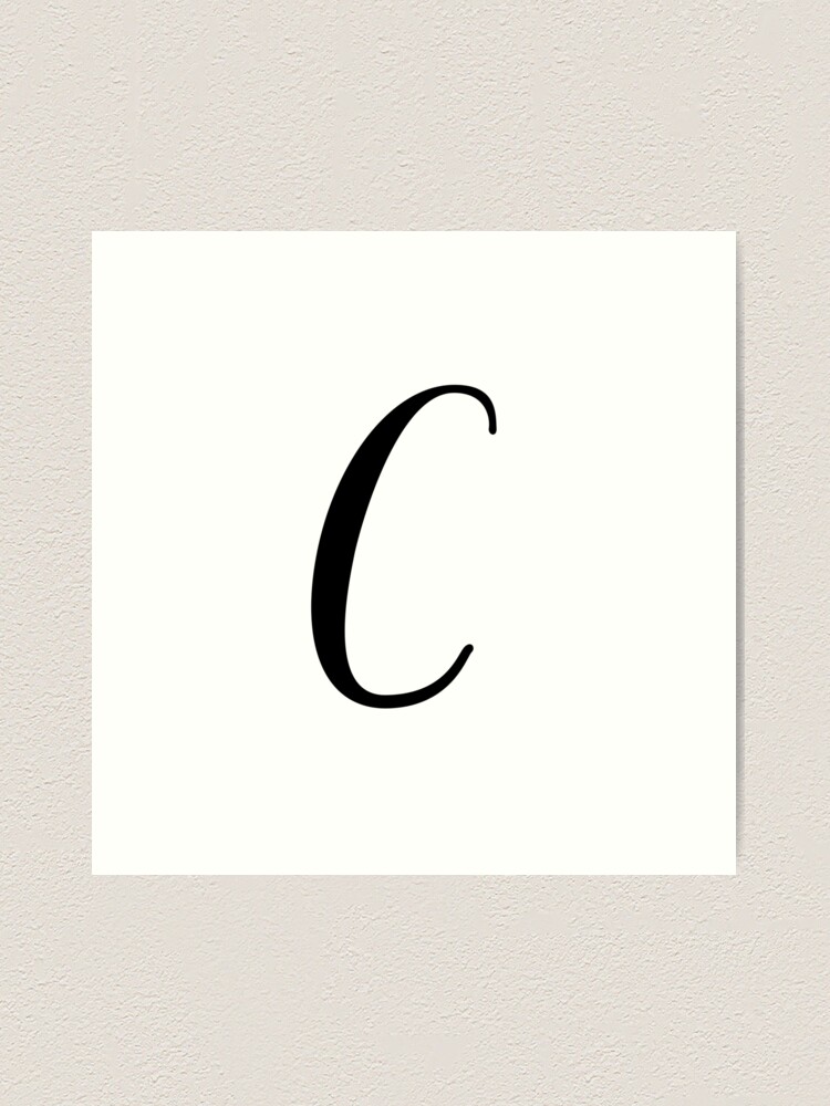 Italic Monogram Letter H | Art Print