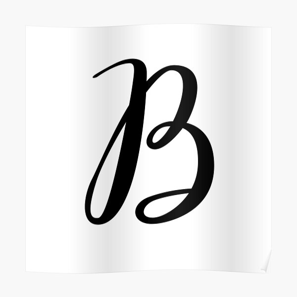 "Italic Monogram Letter B" Poster For Sale By JustSeasons | Redbubble