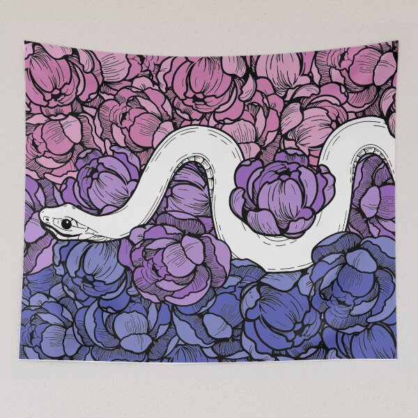 Item preview, Bisexual Pride Floral Snake Design designed and sold by izzychar.