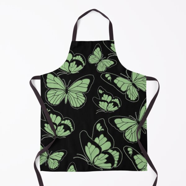 Item preview, Sage Green Butterfly Design on Black Background designed and sold by Ellora Roy.
