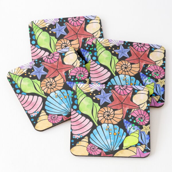 Item preview, Colorful conchs and shells with colorful bubbles designed and sold by Soumita.