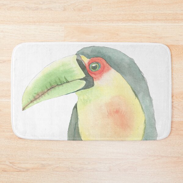 Item preview, Green-billed toucan (Ramphastos dicolorus), or red-breasted toucan watercolor designed and sold by L'Atelier Oranjade.