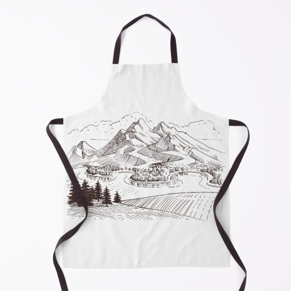 Artikelvorschau, Berglandschaft | Berglandschaft Bleistiftzeichnung entworfen und verkauft von MountainFashion.