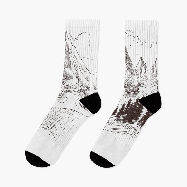 Artikelvorschau, Berglandschaft | Berglandschaft Bleistiftzeichnung entworfen und verkauft von MountainFashion.