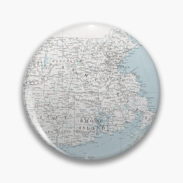 Item preview, New England States Map (1975) Massachusetts, Connecticut & Rhode Island Atlas designed and sold by BravuraMedia.