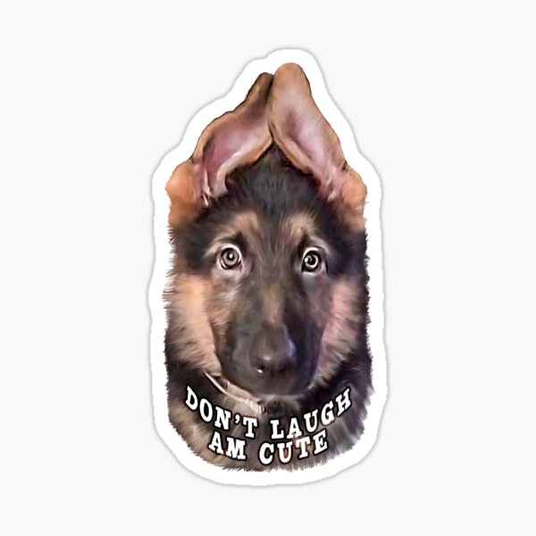 German Shepherd Humorous Cute Puppy Dog Pet Sticker