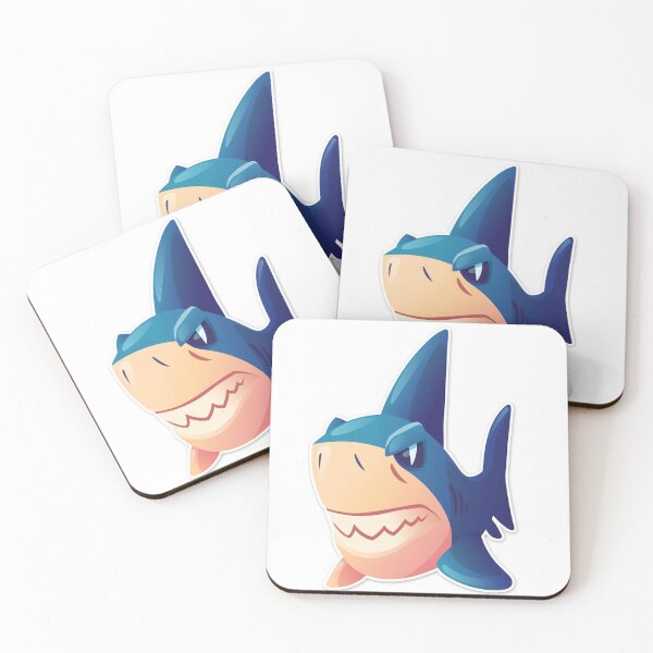 Item preview, Blue Shark, angry shark, cartoon shark, cartoon shark graphic art designed and sold by ArtworkByNina.