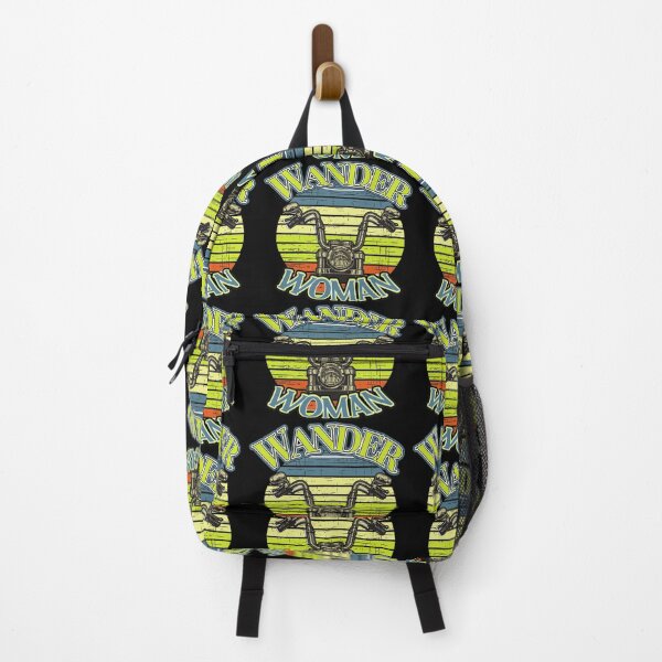 Item preview, Wander Woman Motorcycle Cruiser Lime & Blue Sunset designed and sold by SmileThreads.
