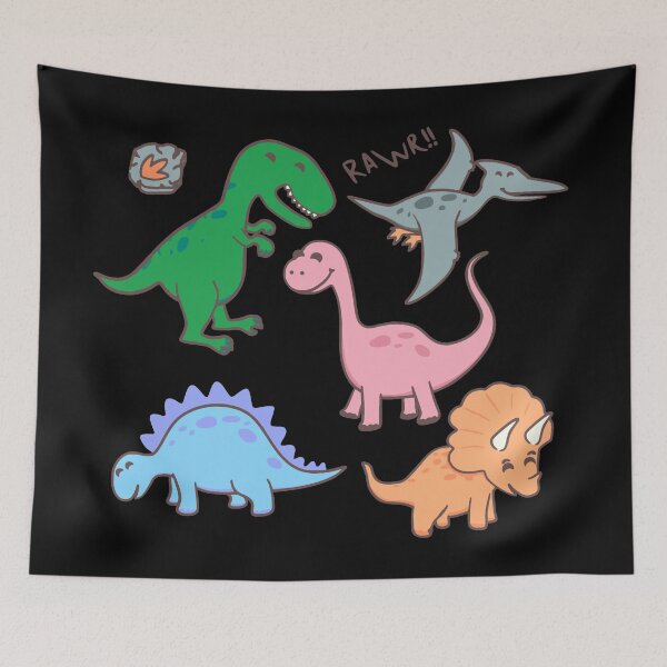 Item preview, Bunch o' Dinosaurs (Black Background) designed and sold by Ratch2929.