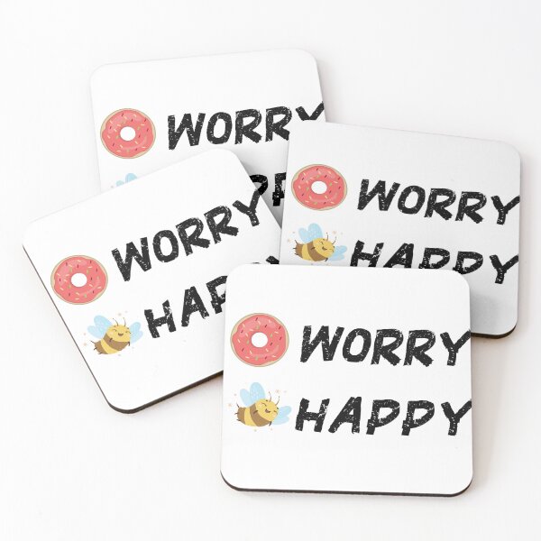 Item preview, donut worry be happy pink bee food sprinkles don't donut lover bee funny dessert do not give sweet for kids hapiness donut worried happy be children happiness positive happy birthday cake designed and sold by MeryemSpace.