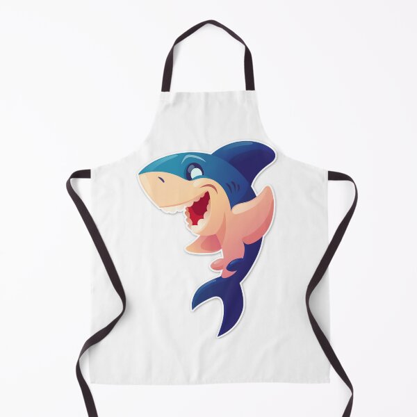 Item preview, Blue Shark, happy shark, cartoon shark, cartoon shark graphic art designed and sold by ArtworkByNina.