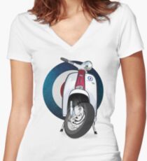 Mod Lambretta Women's Fitted V-Neck T-Shirt