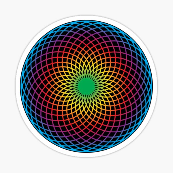 Golden Mean Spiral Iridescent Flower Sticker