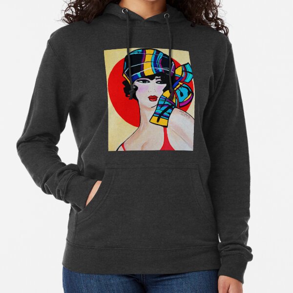 NEW 1920`S ART DECO GIRL WITH HAT ANNA Lightweight Hoodie