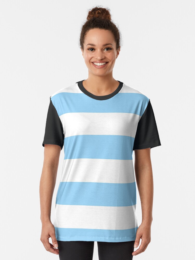 Large Sky Blue and White, Horizontal Stripes Graphic T-Shirt for Sale by  SimplyStripes