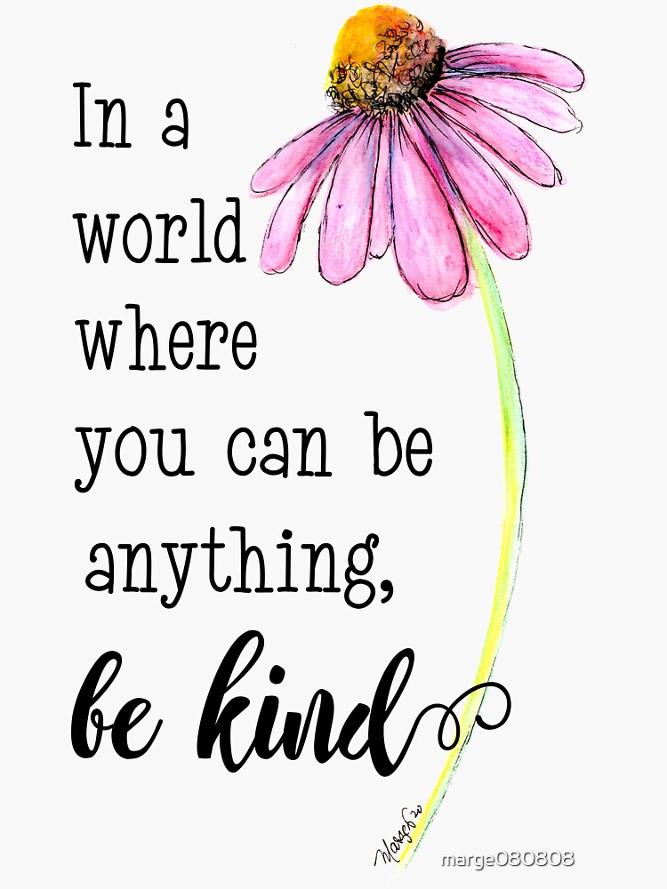 Thumbnail 3 of 3, Sticker, Be Kind designed and sold by marge080808.