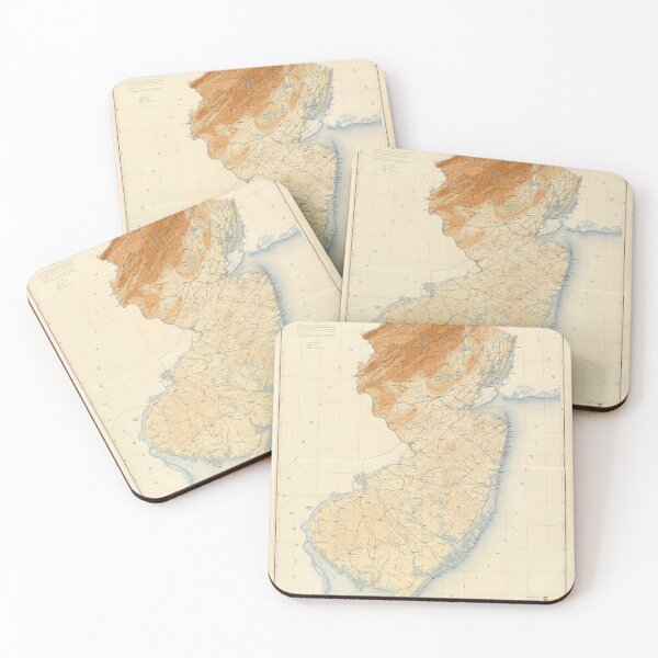 Item preview, Old New Jersey Geological Map (1888) Vintage NJ Topography Atlas designed and sold by BravuraMedia.