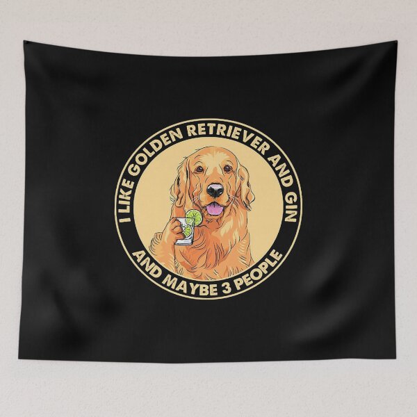Item preview, Me gusta Golden Retriever y ginebra y tal vez 3 personas. designed and sold by Balll130.