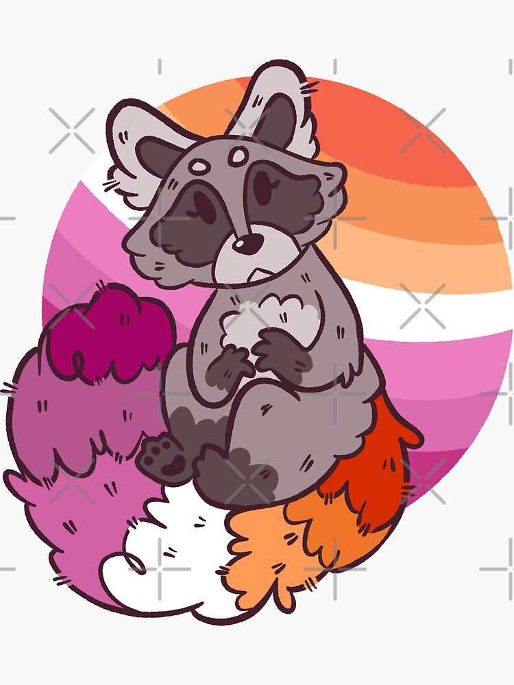 Pride Raccoon Lesbian Sticker For Sale By Epoxxalypz Redbubble 6505