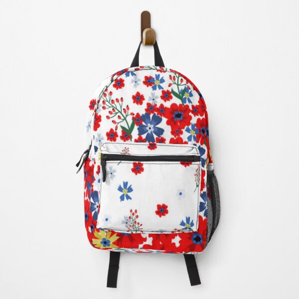 Item preview, paisley floral vertical seamless Red flowers on a white background designed and sold by GLORY-LIFE.