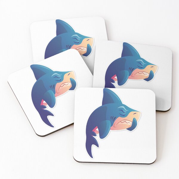 Item preview, Blue Shark, sad shark, cartoon shark, cartoon shark graphic art designed and sold by ArtworkByNina.