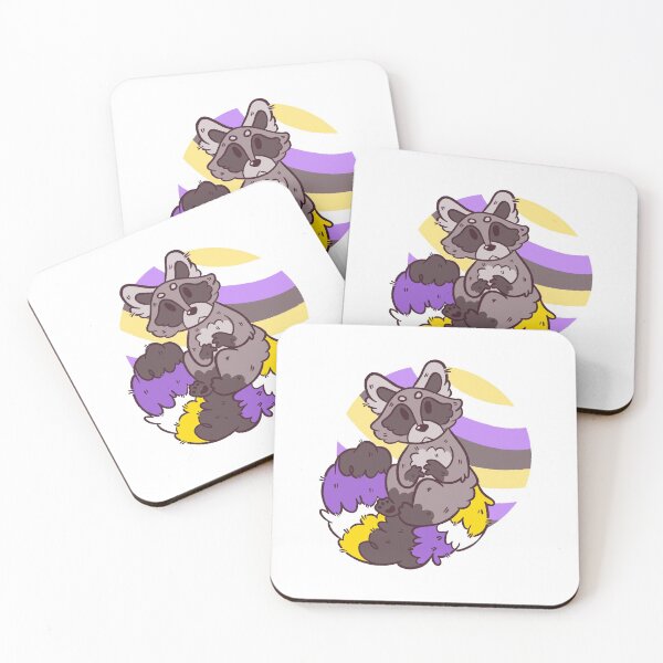 Item preview, Pride Raccoon NON-BINARY designed and sold by Epoxxalypz.