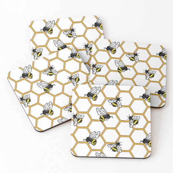 Item preview, Bee print hexagon bee hive  designed and sold by Ktcreate.