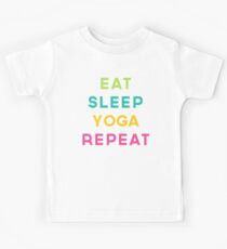 Eat Sleep Yoga Repeat Quote Kids Tee