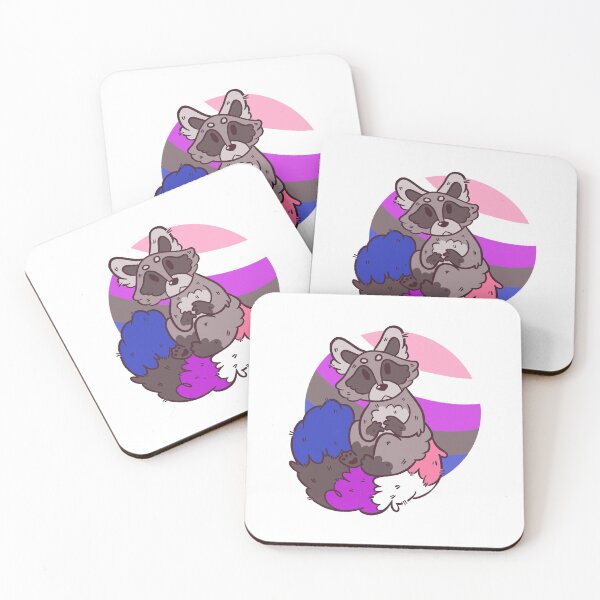 Item preview, Pride Raccoon GENDERFLUID designed and sold by Epoxxalypz.