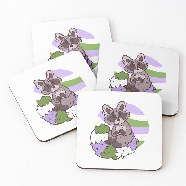 Item preview, Pride Raccoon GENDERQUEER designed and sold by Epoxxalypz.