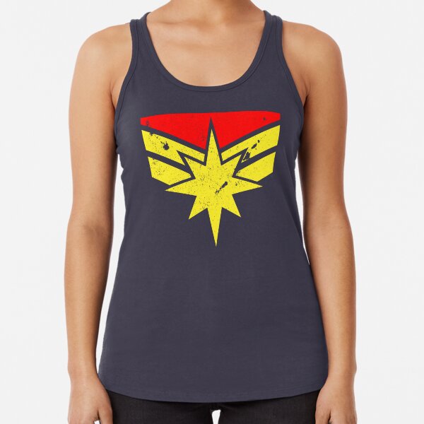 Distressed Super Heroine Racerback Tank Top