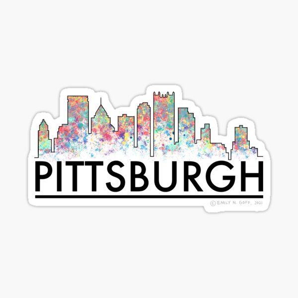 Pittsburgh, Rainbow Paint Splatter Sticker