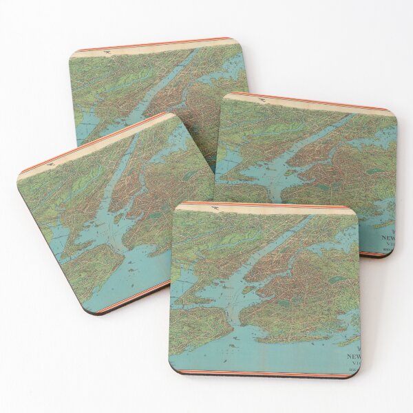 Item preview, Old NYC Harbor Map (1925) Vintage New York City Metropolitan Area Atlas designed and sold by BravuraMedia.