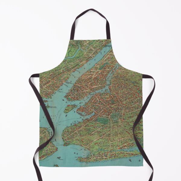 Item preview, Old NYC Harbor Map (1925) Vintage New York City Metropolitan Area Atlas designed and sold by BravuraMedia.