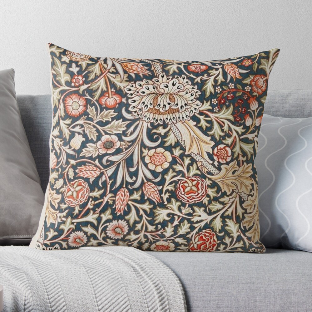 William Morris Pillow, Soft Color Pillow, Floral Throw Pillow