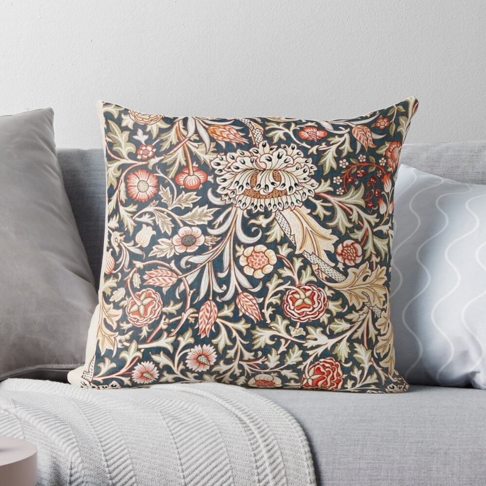 William Morris Pillow, Soft Color Pillow, Floral Throw Pillow