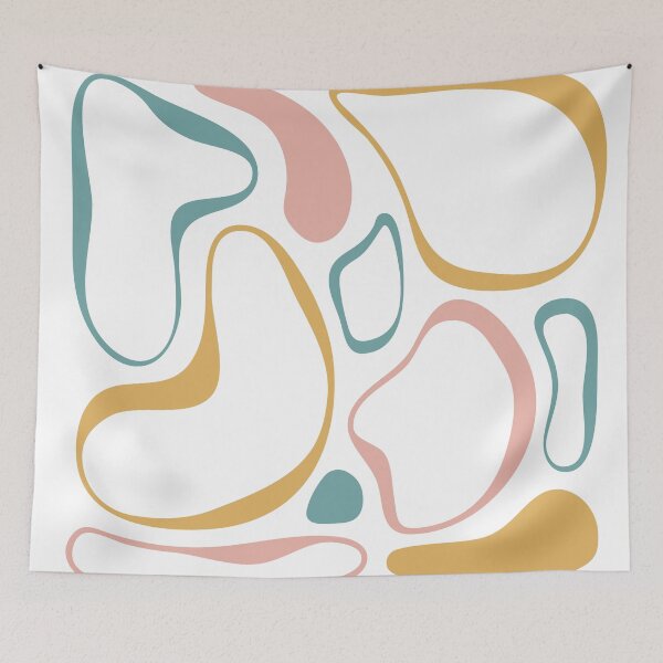 Item preview, Minimalist art with colored rounded shapes designed and sold by parkinsmack.